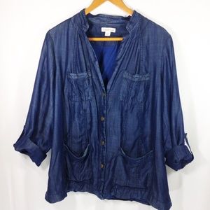 Coldwater Creek Chambray Jacket Size 24
